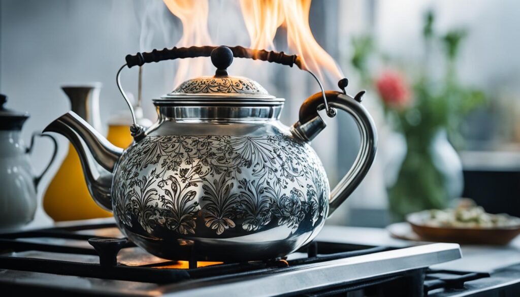 traditional Iranian tea brewing