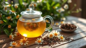 relaxing organic chamomile tea