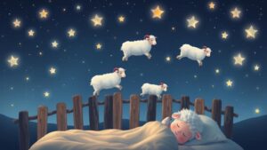 sleepy counting sheep dreams