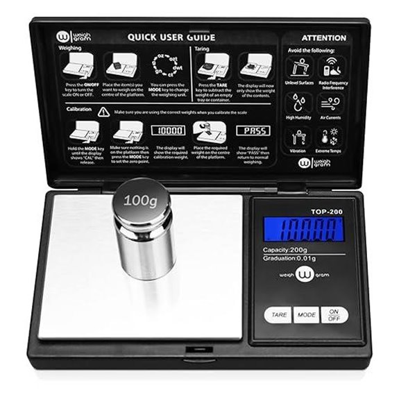 Weigh Gram 200g x 0.01g Digital Pocket Scale