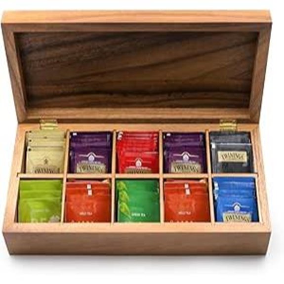acacia wood tea storage