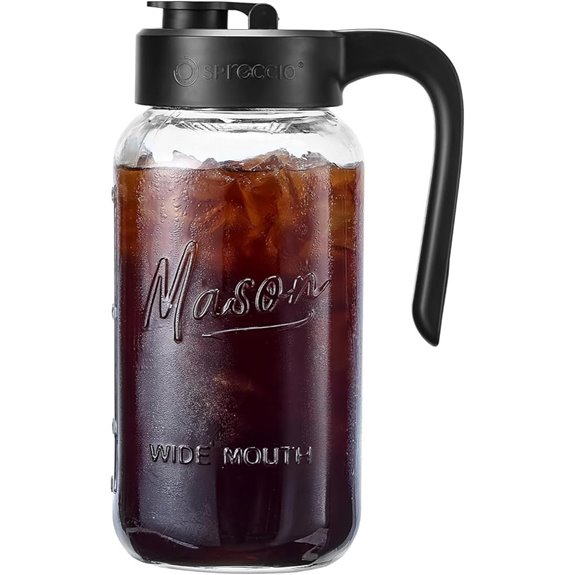 Mason Jar Pitcher with Airtight Lid (64 oz)