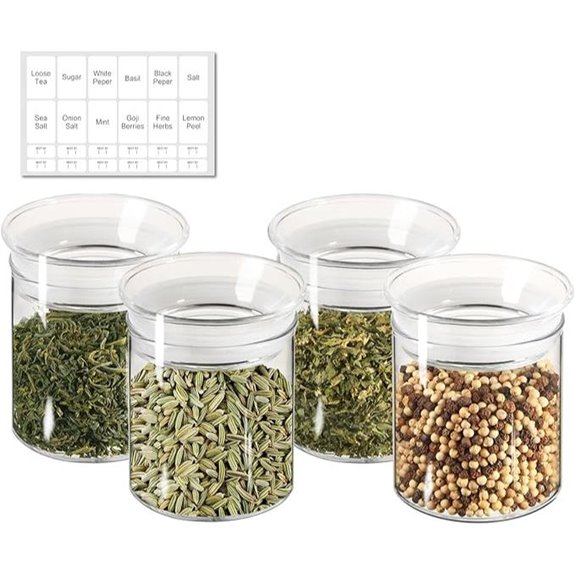 ZENS 10oz Glass Jars with Airtight Lid (4)