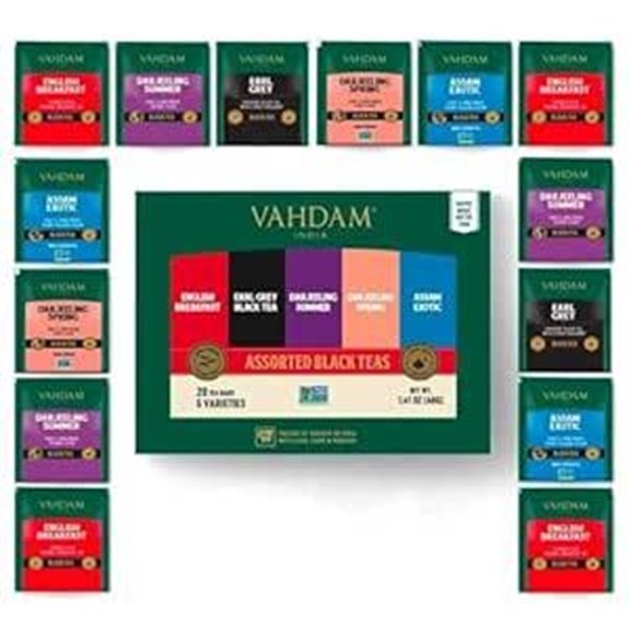 VAHDAM Assorted Black Tea Bag Sampler (20-Pack)