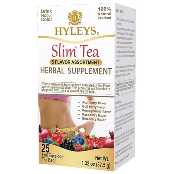 HYLEYS Slim Tea 5-Flavor Assortment (25 Bags)