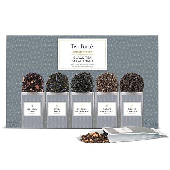 Tea Forte Black Tea Assortment Single Steeps (15-Pack)