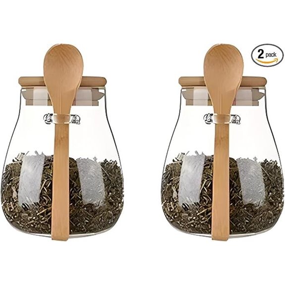 Airtight Glass Jar Storage Set with Bamboo Lids (2)