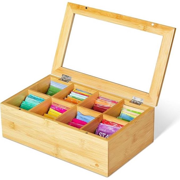 bamboo tea storage organizer