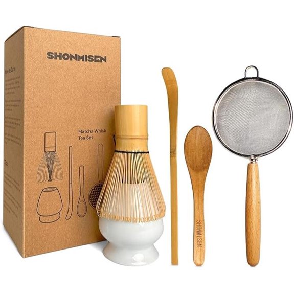 Bamboo Matcha Whisk Set with Sifter & Scoop