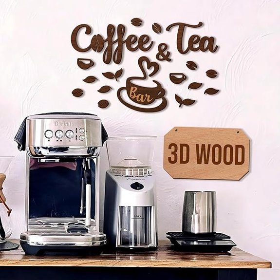 Coffee & Tea Bar Wooden Sign for Cafe Kitchen