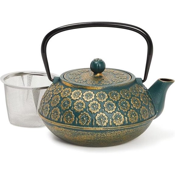 Juvale Cast Iron Tea Kettle with Infuser (34 oz)