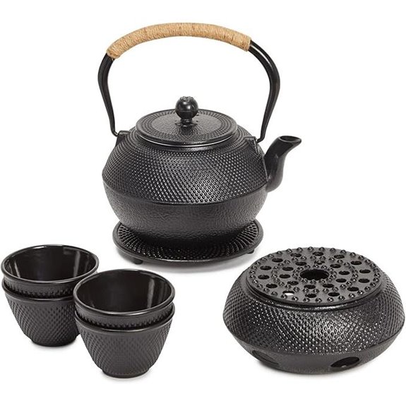 Juvale Black Cast Iron Tea Kettle (40 oz)