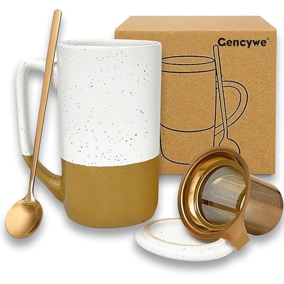 Ceramics Large Tea Cup with Infuser 16 oz