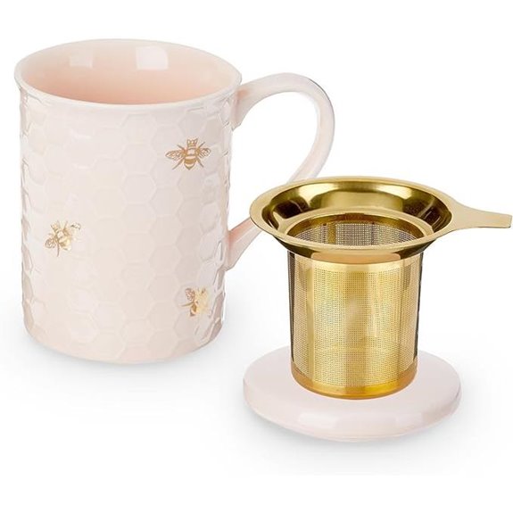 Pinky Up Annette Ceramic Tea Cup with Infuser