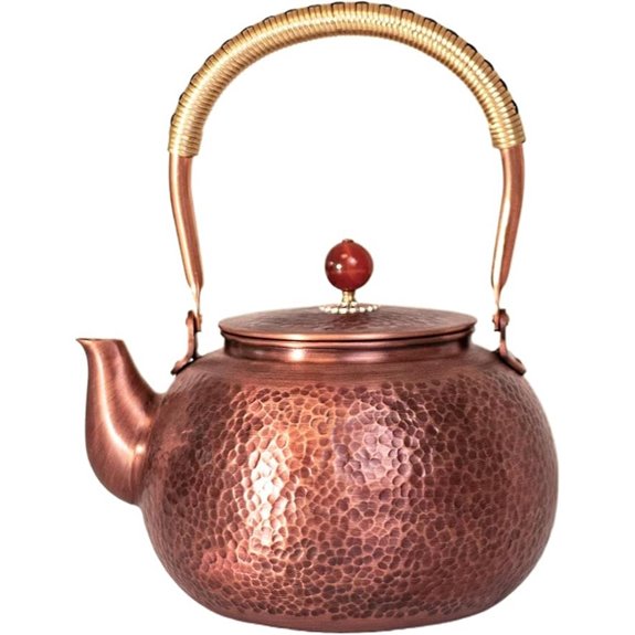 Hammered Copper Teapot for Stove Top 1.6 Quart