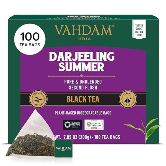 VAHDAM Darjeeling Black Tea Bags (100 Count)