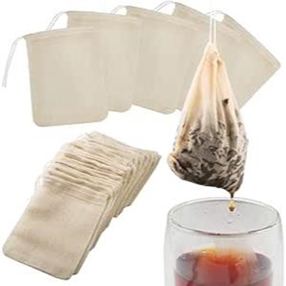 Reusable Cotton Tea Bags 50 Pack Eco-Friendly Infusers