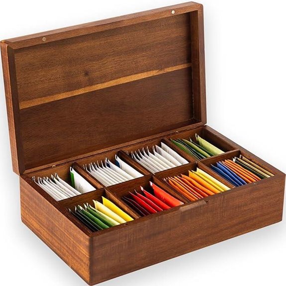 Acacia Teabag Organizer with 8 Compartments