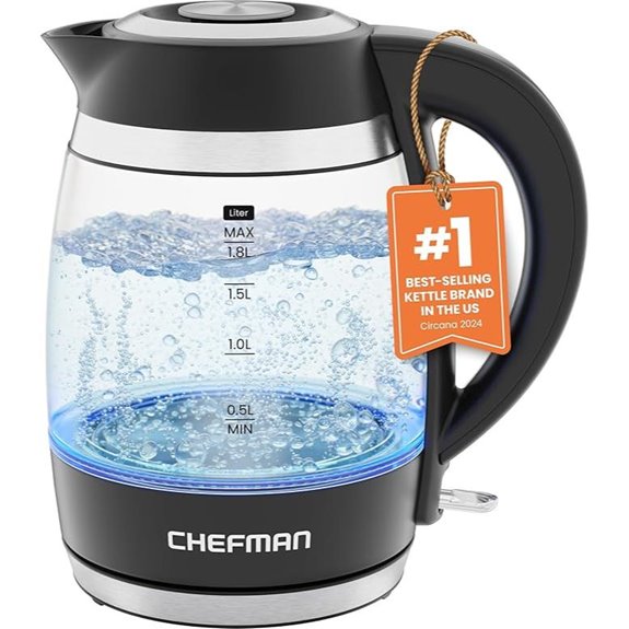 Chefman 1.8L Electric Kettle with Auto Shutoff