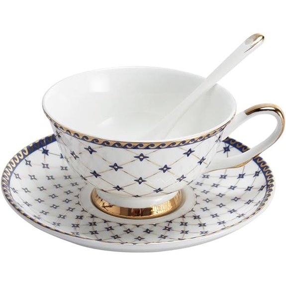 Porlien Royal Blue Teacup & Saucer Set (7 oz)