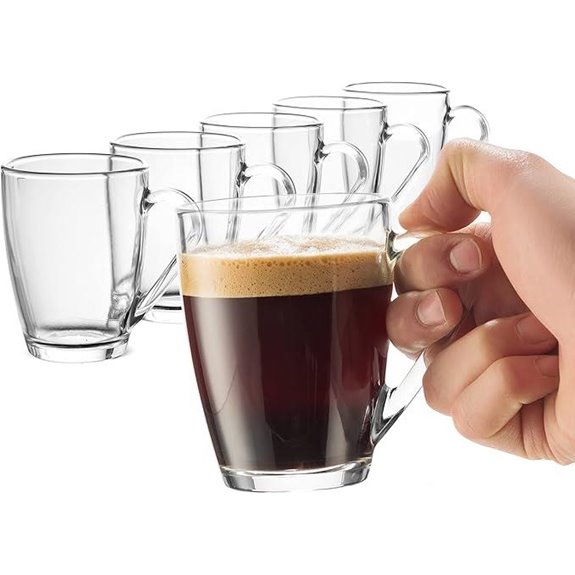 elegant glass coffee mugs