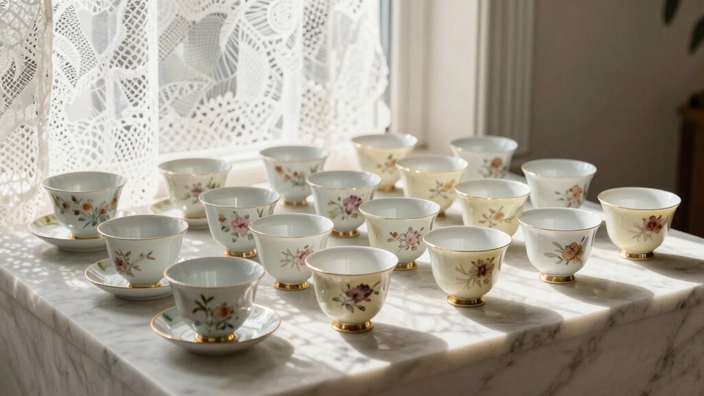 elegant porcelain tea cups