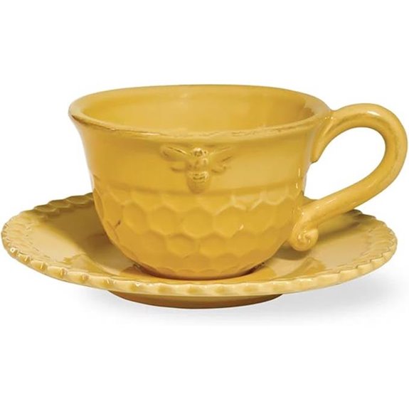 Boston International Embossed Teacup & Saucer Set
