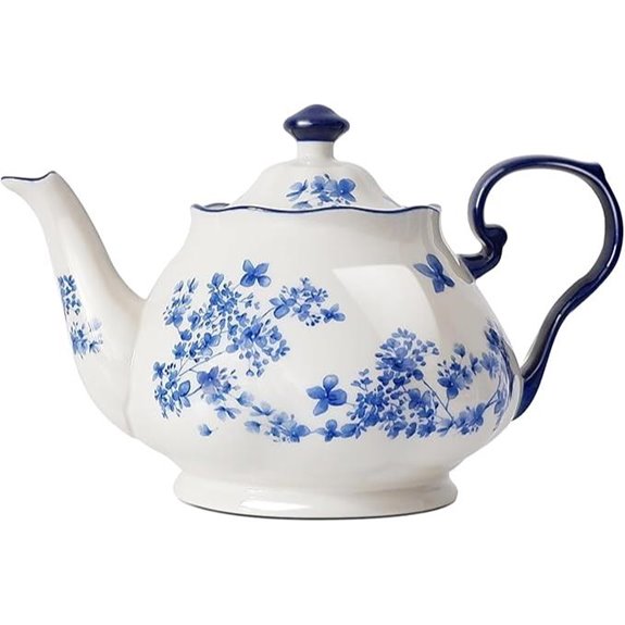 Bone China Floral Teapot 45oz for Tea Sets