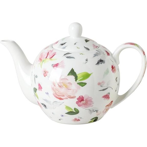 Porcelain Teapot with Floral Design 30oz