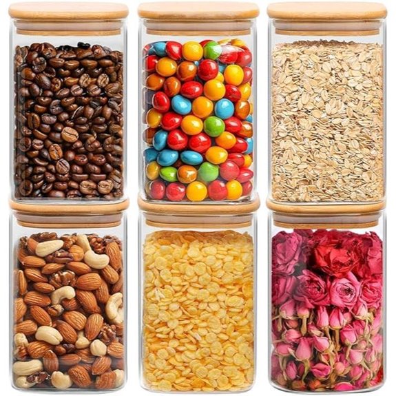 ComSaf Glass Storage Containers with Lids (Set of 6)
