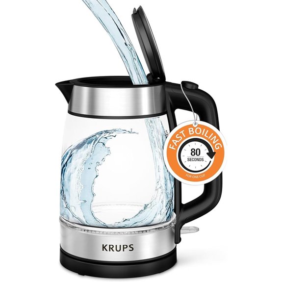 KRUPS 1.7L Glass Electric Kettle with LED