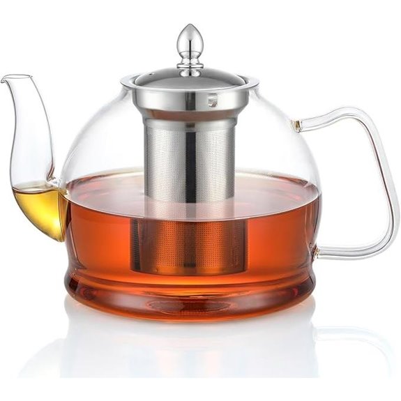 HIWARE 1500ml Glass Teapot with Infuser