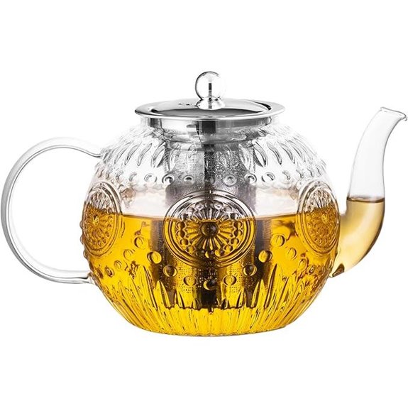 Amzcku 1500ml Glass Teapot with Infuser
