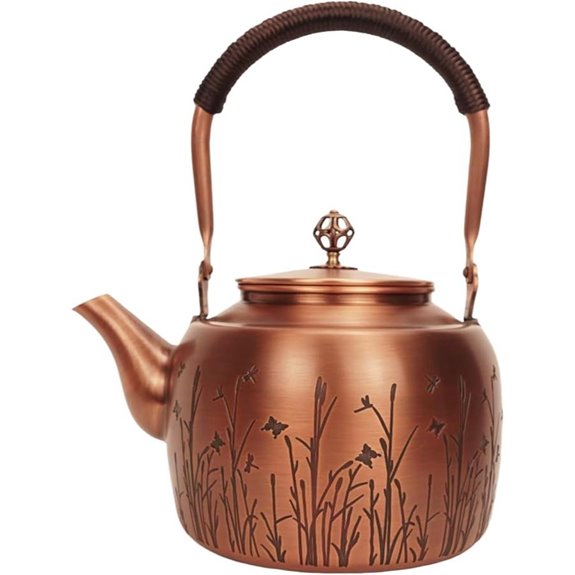 Kkekos Handmade Copper Kettle Copper Teapot for Stovetop 2000ml (Type4)