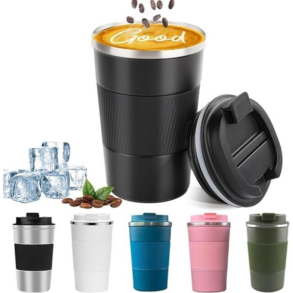 YINBAOGE Insulated Travel Coffee Mug 12 oz Black