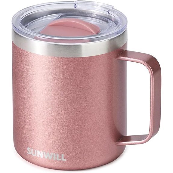 SUNWILL 14 oz Insulated Travel Coffee Mug with Handle