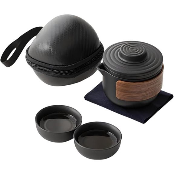 Portable 4-Piece Mini Kung Fu Tea Set with Case
