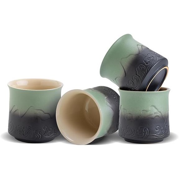 ZENS Japanese Tea Cups (Set of 4) Moss Green