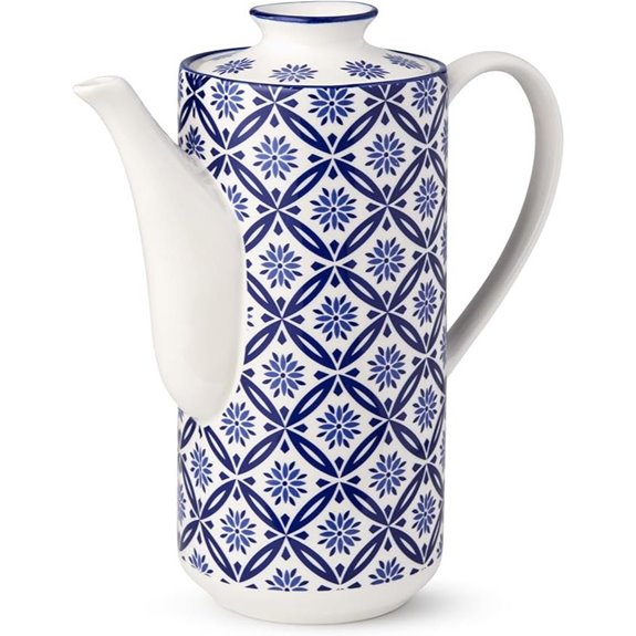 Madison Teapot 48 oz Porcelain with Patterned Design