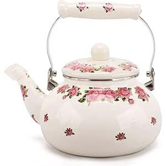 Tea Kettle Pot for Stove Top Porcelain Teakettle 2.5L