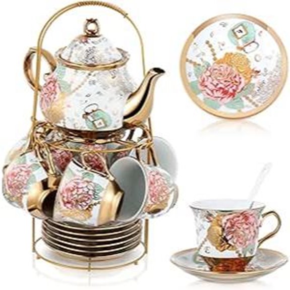 Zhehao Porcelain Tea Set with Holder & Spoon (20)