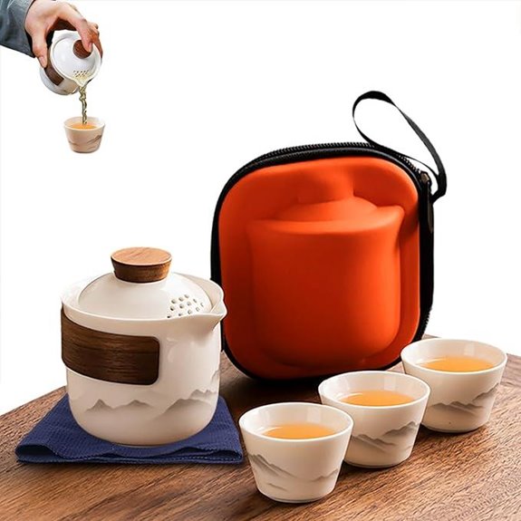 Porcelain Chinese Gongfu Portable Travel Tea Set