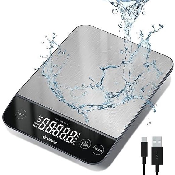 Etekcity Digital Kitchen Scale — Stainless Steel USB Rechargeable
