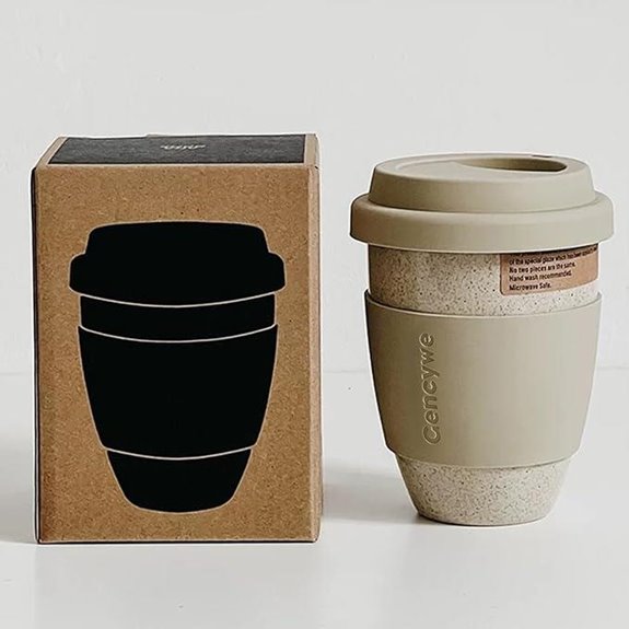 Ceramic Travel Mugs with Silicone Lids 15 oz