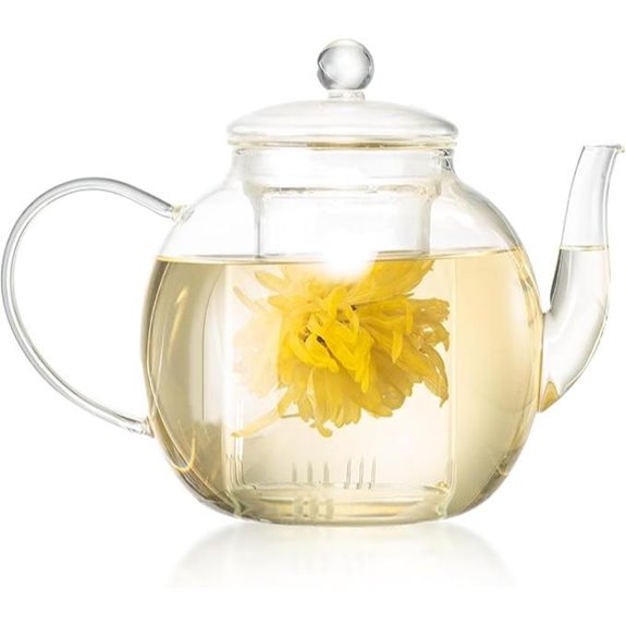 Large Glass Teapot with Removable Infuser (52 oz)