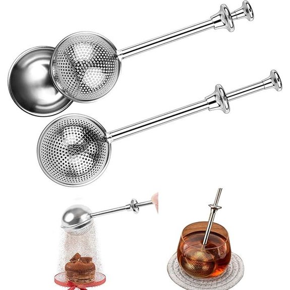Stainless Steel Tea Strainer with Spring-Loaded Infuser