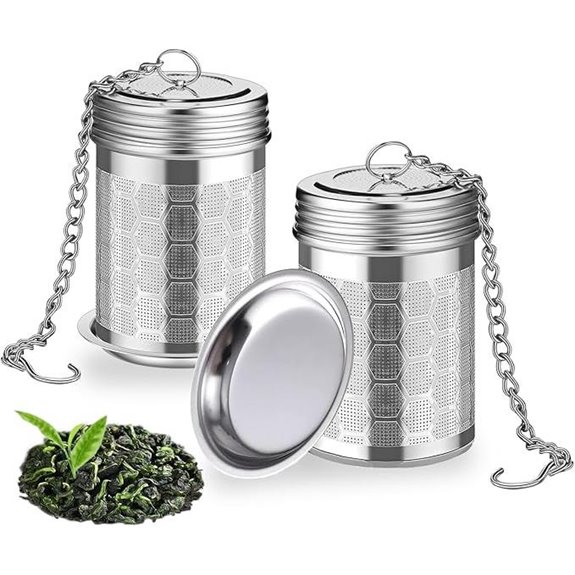 2 Pack Stainless Steel Tea Infusers with Drip Trays