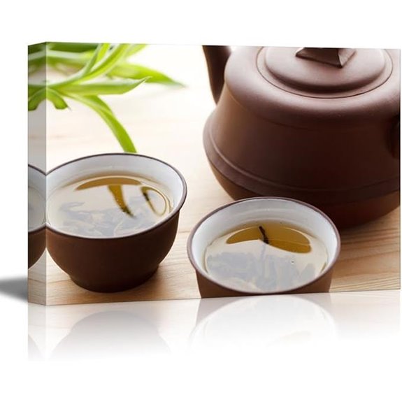 Still Life Green Tea Canvas Wall Art (12x18)