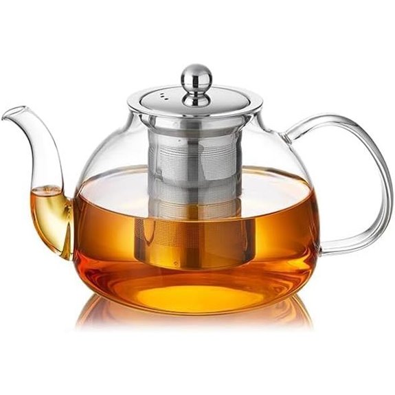 Glass Teapot with Infuser – Stovetop Safe Borosilicate