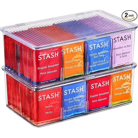 Sorbus Tea Bag Organizers with Lids and Dividers